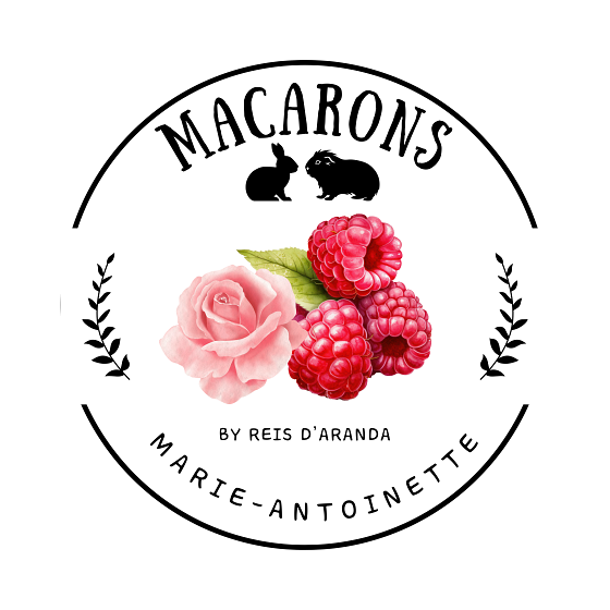 MACARON DE FRAMBUESA CON ROSAS PARA CONEJOS Y COBAYAS