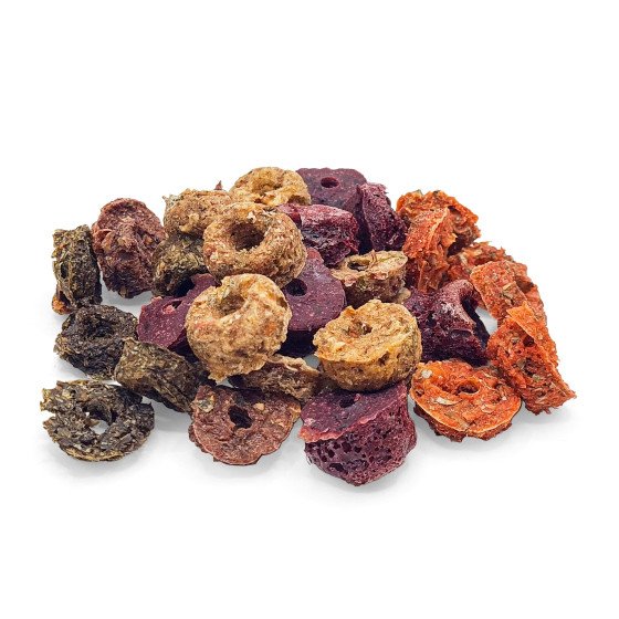 GALLETAS DE FRUTAS Y VERDURAS CON FLORES PARA CONEJOS Y COBAYAS